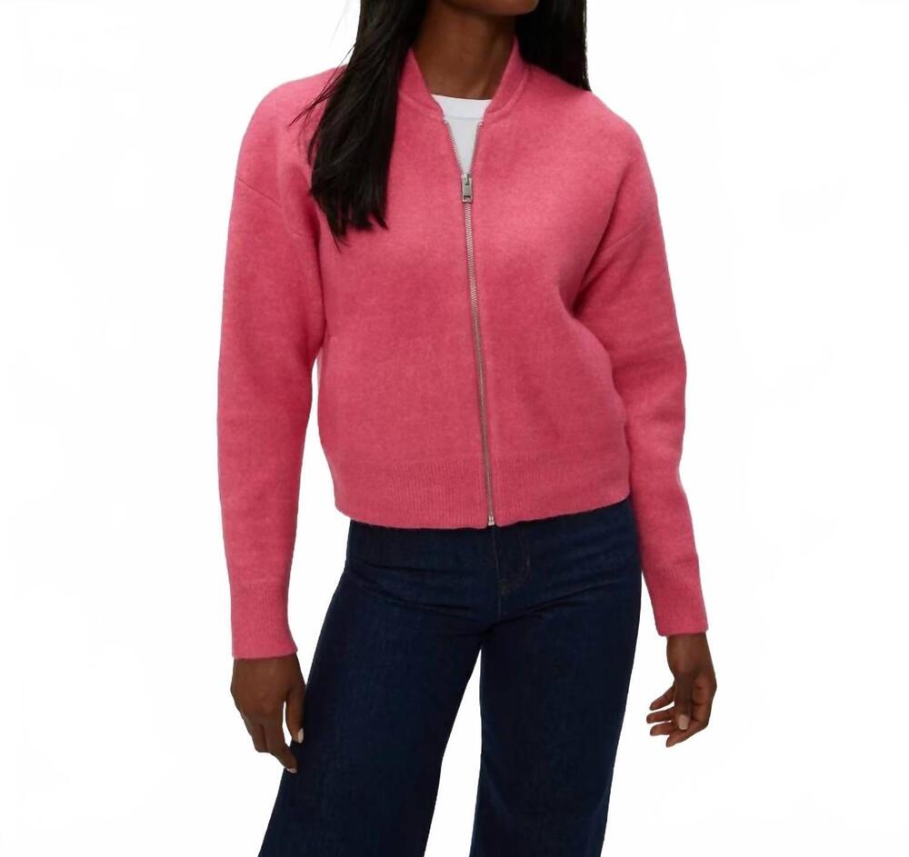 NEW MICHAEL STARS lidia cropped bomber jacket in taffy